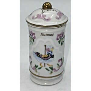 Vintage Lenox Spice Carousel Goose Nutmeg Spice Jar Porcelain 3 3/4" 1993